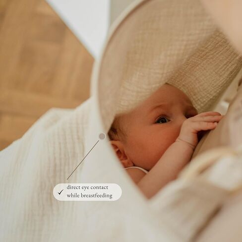 غطاء رضاعة من الموسلين جيد التهوية للرضاعة الطبيعية من بوند (بيج فاتح) - غطاء للرضاعة الطبيعية للأم، كما أنه يعمل بشكل مثالي كغطاء لعربة الأطفال وبطانية للرضاعة للخصوصية in Kuwait