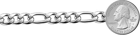Savlano 925 Sterling Silver 9.5mm Italian Solid Figaro Link Chain Necklace Comes With a Gift Box For Men & Women - Made in Italy in Saudi Arabia