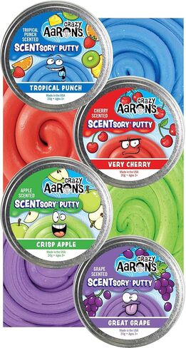 مجموعة هدايا كريزي آرون المعجونة بالكرز الكرز والتفاح المقرمش والعنب الرائع واللكمة الاستوائية - 4 عبوات (20 جم لكل واحدة) in Kuwait