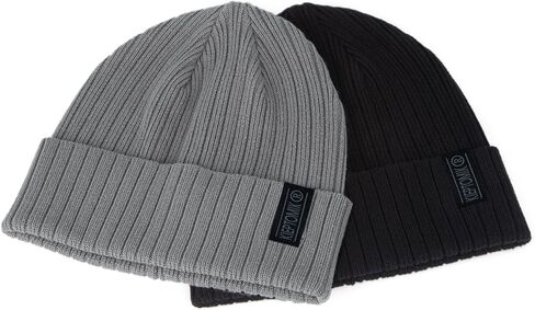 2pcs Cotton Knit Beanie for Men and Women,Ribbed Cuffed Winter Toque Hats,Soft Warm Beanies in Saudi Arabia