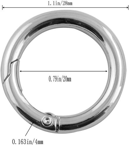 Yi-Zhong 3/4 بوصة O Rings أبازيم داخل القطر حلقات دائرية دائرية خطاطيف قافلة للغلق من سبائك الزنك بوابة زنبركية ملحقات ذاتية الصنع 4 قطع (فضية) in Kuwait