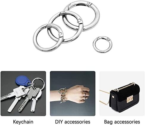 Yi-Zhong 3/4 بوصة O Rings أبازيم داخل القطر حلقات دائرية دائرية خطاطيف قافلة للغلق من سبائك الزنك بوابة زنبركية ملحقات ذاتية الصنع 4 قطع (فضية) in Kuwait