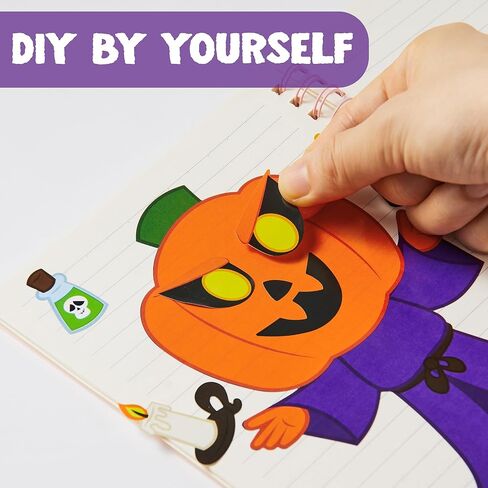 JOYIN 45 Pcs Halloween Make a Face Stickers, Halloween Party Favor for Kids, Halloween Art Craft Party Supplies, Classroom Activities Goodies Party Games, Sticker Sheets with Witch, Vampire Designs in Saudi Arabia