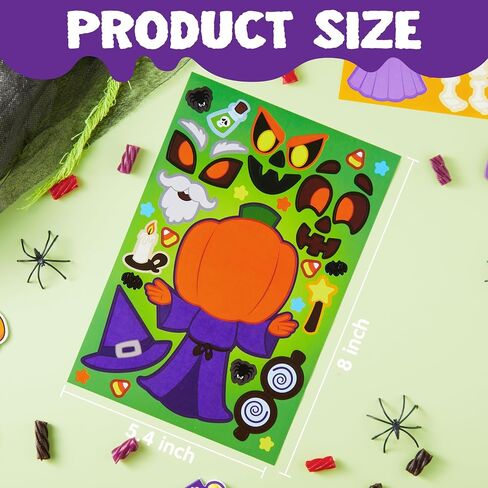 JOYIN 45 Pcs Halloween Make a Face Stickers, Halloween Party Favor for Kids, Halloween Art Craft Party Supplies, Classroom Activities Goodies Party Games, Sticker Sheets with Witch, Vampire Designs in Saudi Arabia