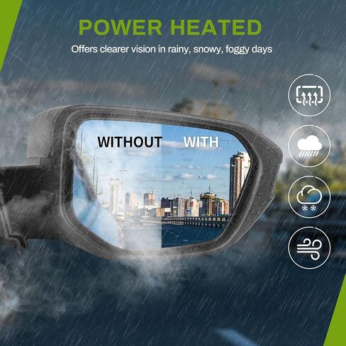AUTOSAVER88 Right Passenger Side Mirror Door Mirror Compatible with 2015 2016 2017 2018 2019 2020 2021 Ford Transit 150 250 350 350 HD, Power Heated Manual Folding LED Turn Signal Clearance Light in Saudi Arabia