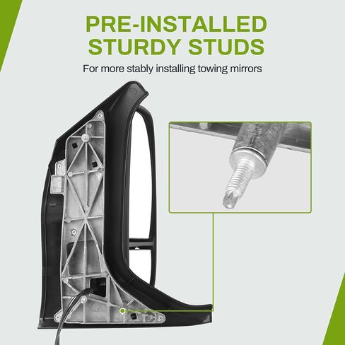 AUTOSAVER88 Right Passenger Side Mirror Door Mirror Compatible with 2015 2016 2017 2018 2019 2020 2021 Ford Transit 150 250 350 350 HD, Power Heated Manual Folding LED Turn Signal Clearance Light in Saudi Arabia