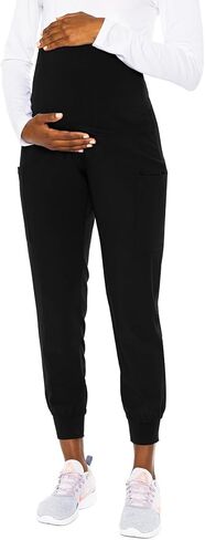 Med Couture Medical Scrub Set for Women Maternity V-Neck Top MC628 Maternity Jogger MC029 with Jersey Knit for Belly Coverage, Black - 3XL Top / 3XL Pant in Saudi Arabia