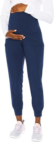 Med Couture Medical Scrub Set for Women Maternity V-Neck Top MC628 Maternity Jogger MC029 with Jersey Knit for Belly Coverage, Navy - 2XL Top / 2XL Pant in Kuwait