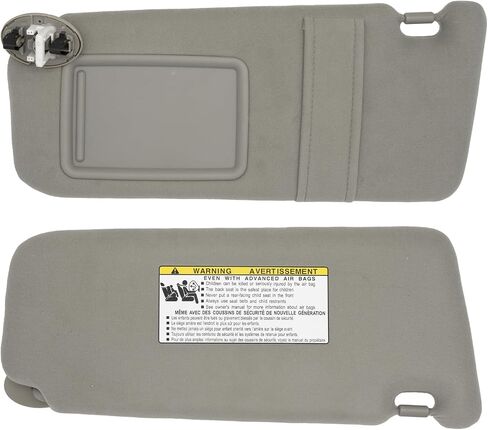 Driver Left Side Sun Visor Compatible with Toyota Camry 2007 2008 2009 2010 2011 Sun Shade with Light Replacement # 74320-33F00-B0 (Gray) in Saudi Arabia