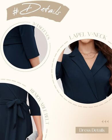 Meetjen Women's V-Neck Formal Dresses 3/4 Sleeve Modest Church Dress Fit and Flare Cocktail Dress for Wedding Guest in Saudi Arabia