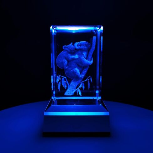 3D Koala Family Crystal Glass Crafts, Laser Engraved 3D Animal Graphic Art Collection, As Paperweight, Home Decorations, Desk Ornament Application in Home and Office Occasion in Kuwait