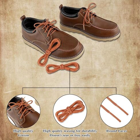 2 Pairs Dress Shoe Laces for Men 31.4in Round Waxed Shoelaces Thick Strong Leather Shoe Laces for Dress Shoes and Boots in Saudi Arabia