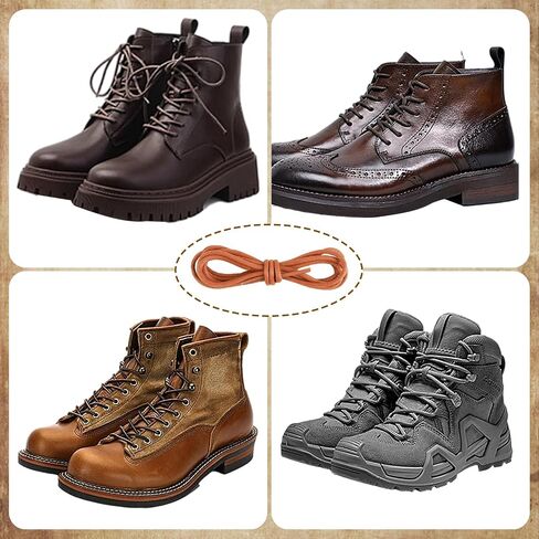 2 Pairs Dress Shoe Laces for Men 31.4in Round Waxed Shoelaces Thick Strong Leather Shoe Laces for Dress Shoes and Boots in Saudi Arabia