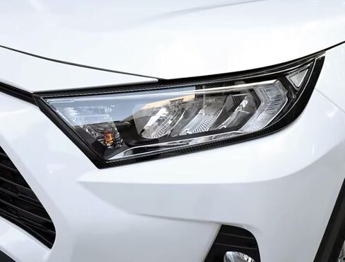 غطاء جفن أمامي خفيف متوافق مع Toyota RAV4 2024 2023 2022 2021 2020 2019 مصباح أمامي لوحة الحاجب ملصق ملحقات السيارة الخارجية ABS 2 قطعة (نمط ألياف الكربون) in Kuwait