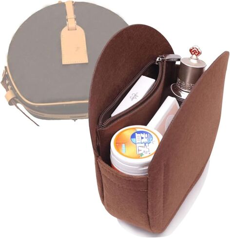 Lckaey round bag case-Purse Insert for round bag Applicable to old flower soft bag, support Kuqi Round bag Organizer2078-khaki-S in Saudi Arabia
