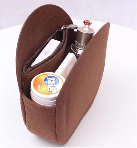 Lckaey round bag case-Purse Insert for round bag Applicable to old flower soft bag, support Kuqi Round bag Organizer2078-khaki-S in Saudi Arabia