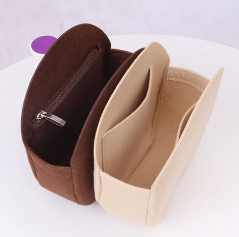 Lckaey round bag case-Purse Insert for round bag Applicable to old flower soft bag, support Kuqi Round bag Organizer2078-khaki-S in Saudi Arabia