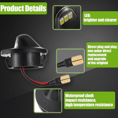 6500K 3 SMD أبيض ساطع LED لوحة ترخيص ضوء مصباح مناسب لسيارة Ford F150 F250 F350 SuperDuty Ranger Explorer Bronco Excursion Expedition Heritage (عبوة من قطعتين) in Kuwait