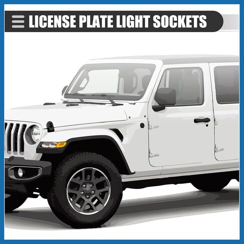 مقبس ضوء لوحة الترخيص، موصل قابس أسلاك، لسيارة دودج رام 1500 2002-2010، ABS، 68046629AA، رمادي أزرق، قطعتان بديلتان in Saudi Arabia