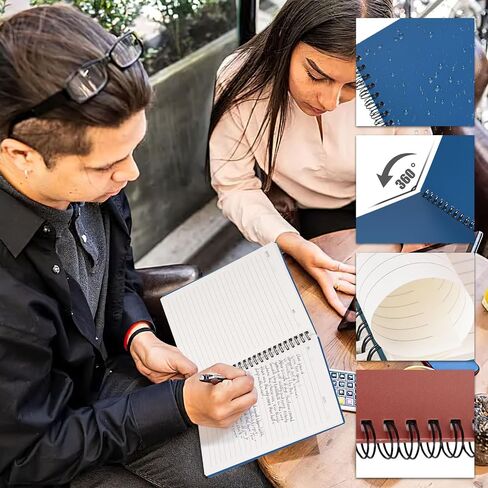 6PCS Spiral Notebooks with Waterproof Covers, A5 College Ruled Spiral Notepads Assorted Colors School Office Journal 480 Sheets/960 Pages, 6 Colors in Saudi Arabia