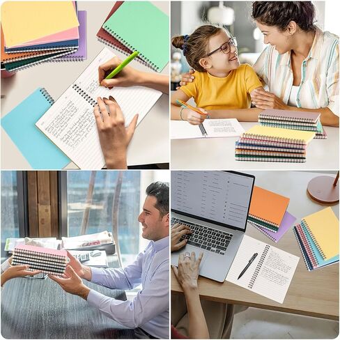 6PCS Spiral Notebooks with Waterproof Covers, A5 College Ruled Spiral Notepads Assorted Colors School Office Journal 480 Sheets/960 Pages, 6 Colors in Saudi Arabia