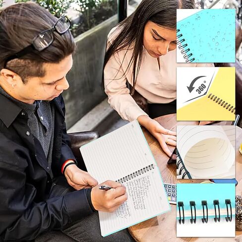 6PCS Spiral Notebooks with Waterproof Covers, A5 College Ruled Spiral Notepads Assorted Colors School Office Journal 480 Sheets/960 Pages, 6 Colors in Saudi Arabia