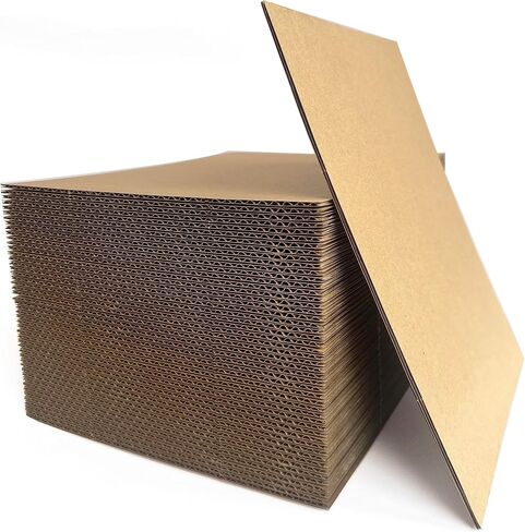 50 Packs 9x12 Inches Thick Cardboard Sheets, Premium Brown Kraft Corrugated Cardboard Paper and Corrugated Inserts Bulk for Shipping, Mailing,T-Shirts, DIY Décor and Crafts in Kuwait