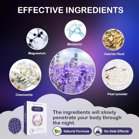 60 قطعة من رقعات النوم من Acotye مع الميلاتونين، رقعات النوم مع اللافندر والبابونج، قوة إضافية، يمكن استخدامها طوال الليل، للرجال والنساء in Kuwait
