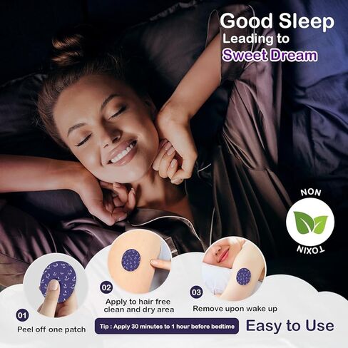 60 قطعة من رقعات النوم من Acotye مع الميلاتونين، رقعات النوم مع اللافندر والبابونج، قوة إضافية، يمكن استخدامها طوال الليل، للرجال والنساء in Kuwait