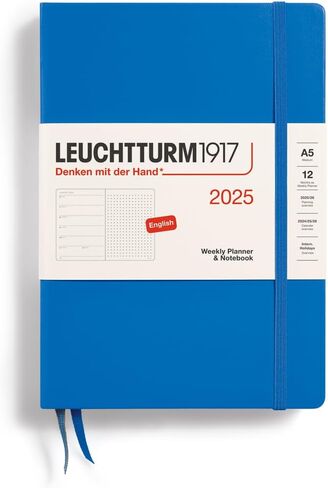 LEUCHTTURM1917 - Weekly Planner & Notebook Dotted 2025, Hardcover, Medium (A5), Port Red (Jan 1 - Dec 31, 2025) in Kuwait