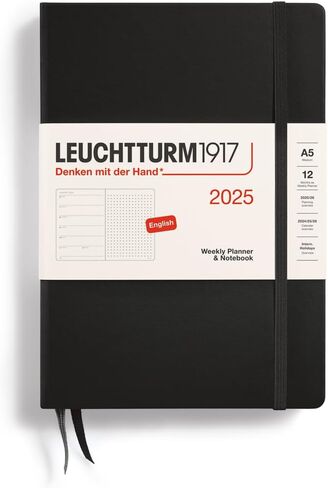 LEUCHTTURM1917 - Weekly Planner & Notebook Dotted 2025, Hardcover, Medium (A5), Port Red (Jan 1 - Dec 31, 2025) in Kuwait