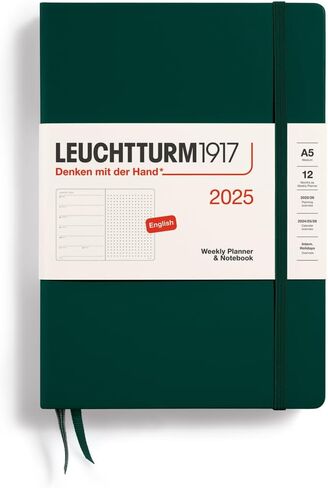 LEUCHTTURM1917 - Weekly Planner & Notebook Dotted 2025, Hardcover, Medium (A5), Port Red (Jan 1 - Dec 31, 2025) in Kuwait