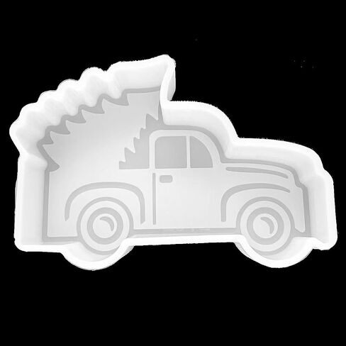 [Check Our Store] VONZK Car Freshie Mold Freshie Silicone Mold Christmas Gift 5 " L X 3 1/2" W X 1 1/4" H for Aroma Beads DIY Handmade Freshies Mould (Truck w Tree) in Saudi Arabia