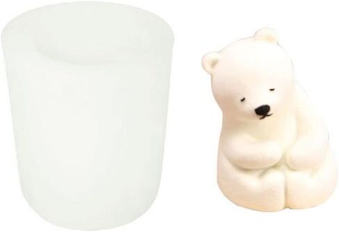 HomeSoGood 3Pcs 3D Polar Bear Silicone Mould Set,Cute Bear Shape DIY Candle Mould Making Tools DIY Fondant Chocolate Soap Mould Decoration in Kuwait