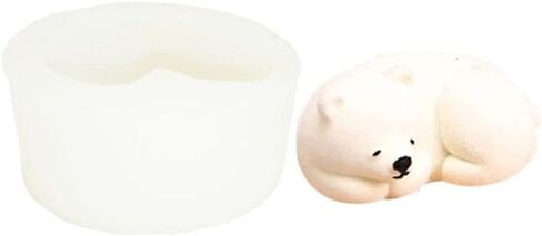 HomeSoGood 3Pcs 3D Polar Bear Silicone Mould Set,Cute Bear Shape DIY Candle Mould Making Tools DIY Fondant Chocolate Soap Mould Decoration in Kuwait