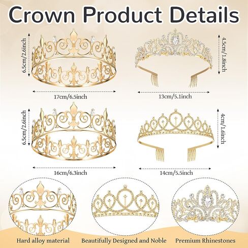 16 Pcs Prom King and Prom Queen 80s Prom Decor Crowns Tiara Sash Shiny Satin for Party Favors Adults Cosplay Decorations (Exquisite Styles) in Saudi Arabia