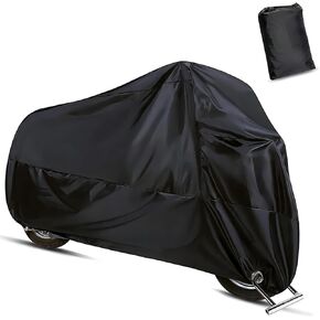 1 PC Motorcycles Vehicle Cover, 49.2" x 41.3" x 96.5" Waterproof 190T Polyester Storage Bag, Multifunctional Motorcycle Outdoor Protective Cover, Universal for Most Cars (Black)