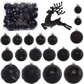 Christmas Tree Ornaments Set, 50 ct Champagne and White Christmas Ornaments Balls for Christmas Tree Decorations Shatterproof Christmas Hanging Ball for Halloween Party Home Decor (Hooks Included)
