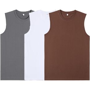 XYGJZ Men's 3 Pack Workout Tank Top Gym Muscle Tee Fitness Sleeveless T Shirt