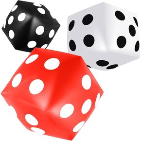 3 Pieces Inflatable Dice 12.6 Inch Jumbo Inflatable Dice Large Inflatable Dice Game Fun Giant Inflatable Dice Toy for Outdoor Indoor Lawn Game Pool Party Board Game