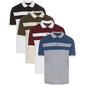 Men's Pique Polo Shirts Short Sleeve Pack of 4