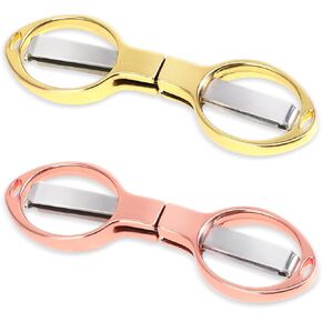 2pcs Folding Scissors Portable Safety Small Travel Scissors Anti Rust Badge Scissors Mini Shear Telescopic Cutter,Little Scissors for Nurse Travel Office Fishing Crafts