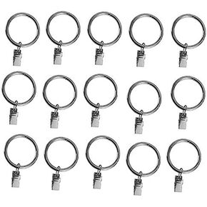 2 Inch - Metal Curtain Rings with Clips and Eyelets (Also Known as Rings with Curtain Clips/Curtain Clip Rings/Drapery Rings/Curtain Rings with Clips) (Set of 20)