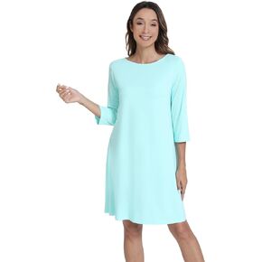 WiWi Nightgowns Viscose from Bamboo for Women nightdress Soft 3/4 Sleeve Sleep Shirts Scoop Neck Pajamas Nightshirts S-XXL