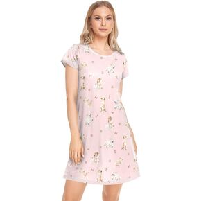 vvfelixl Womens Nightgown Golden Retriever Short Sleeve Nightgowns for Women Sleepwear Night shirt Sleep Dress S-XXL