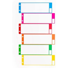 Modubooq - 6 blanco tabs for discbound notebooks - reusable writable tabs - tab dividers for A5 notebook