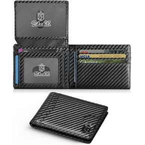 Zitahli Men's Wallets 15 Card Holder Slim Rfid blocking Wallet for Men Leather 2 ID Window With Gift Box