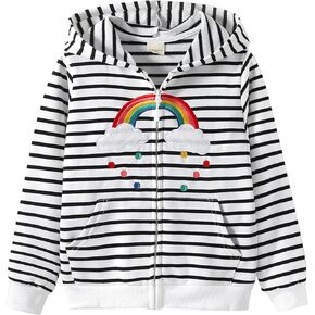 Julerwoo Toddler & Girls Full Zip Hoodie Soft Cotton Zipper Sweatshirts Tie Dye Printed Sweater Hooded