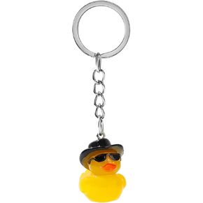 Cute Duck Keychain with Hat Handmade Yellow Duck Pendant Keychain/Earrings Eye catching Pendant for Women and Kids