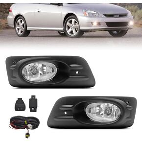 Fog Lights for 2006 2007 Honda Accord Sedan 4 Door with H11 55W Halogen Bulbs & Switch and Wiring Kit (Clear Lens)